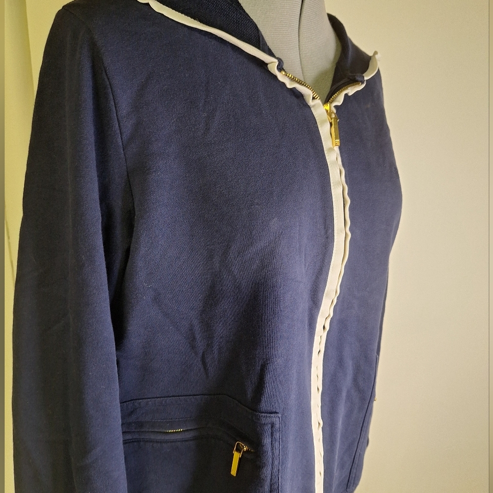 Ralph Lauren Dark Blue Hoodie with White Accents Size Large